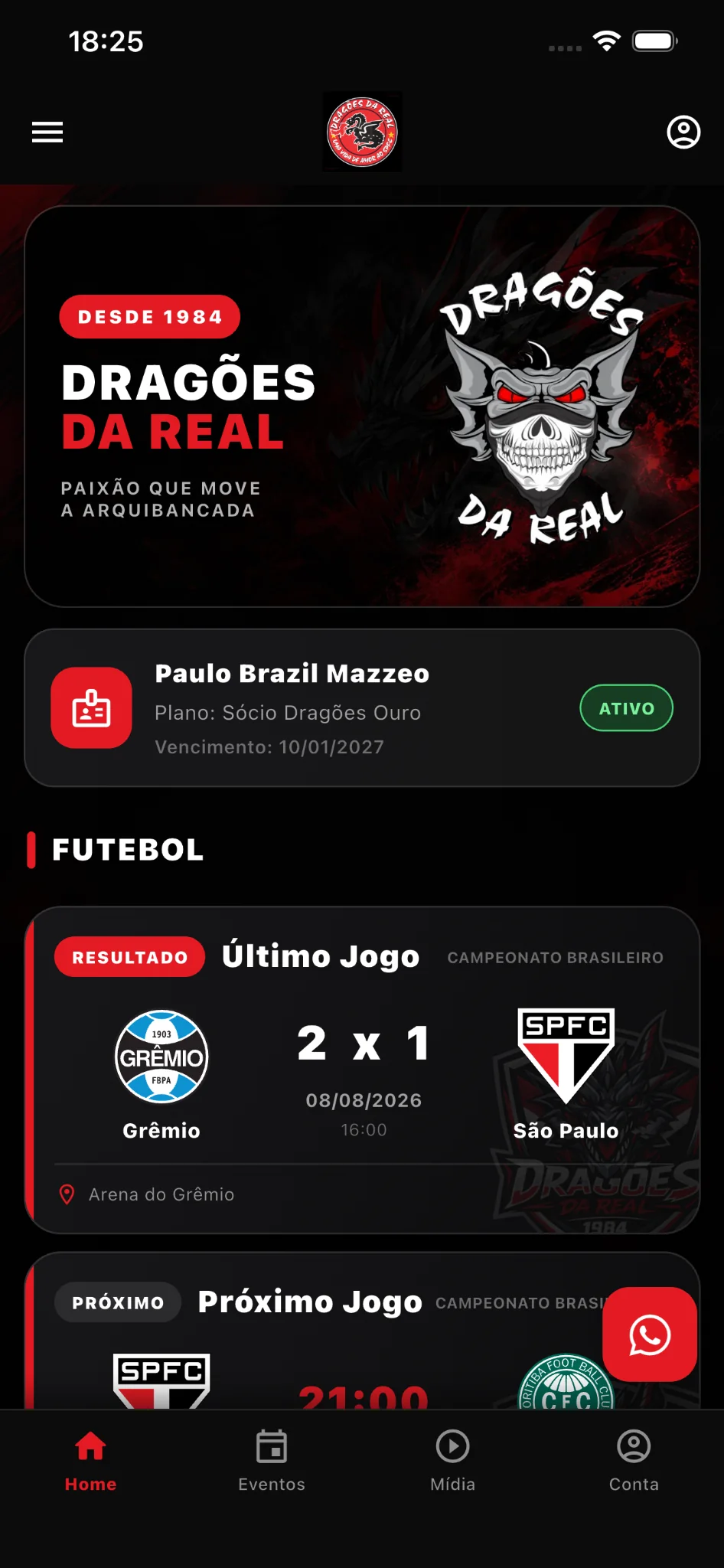 Novo aplicativo Dragões da Real desenvolvido pela MZCode